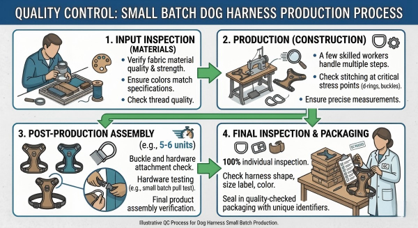 dog harness quality control small batch production process